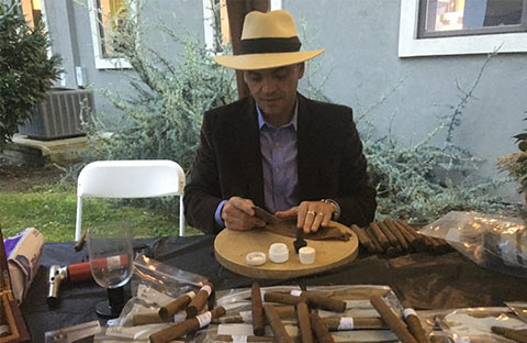 Guest enjoyed hand rolled cigars compliments of Dr Tom Panitvc