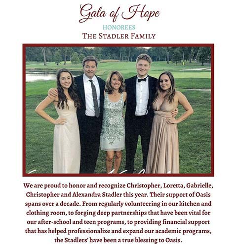 Oasis 2022 Gala of Hope honoring the Stadler Family