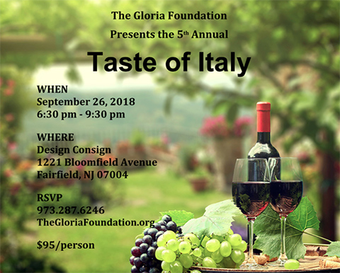 Gloria Foundation Announces "Taste of Italy" Fundraiser